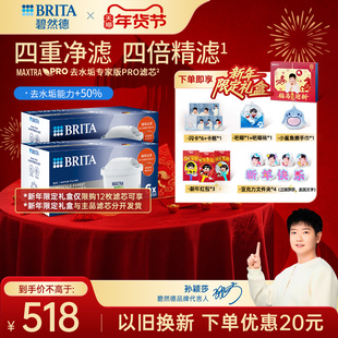 BRITA碧然德过滤净水器家用厨房滤水壶去水垢专家版PRO滤芯12枚