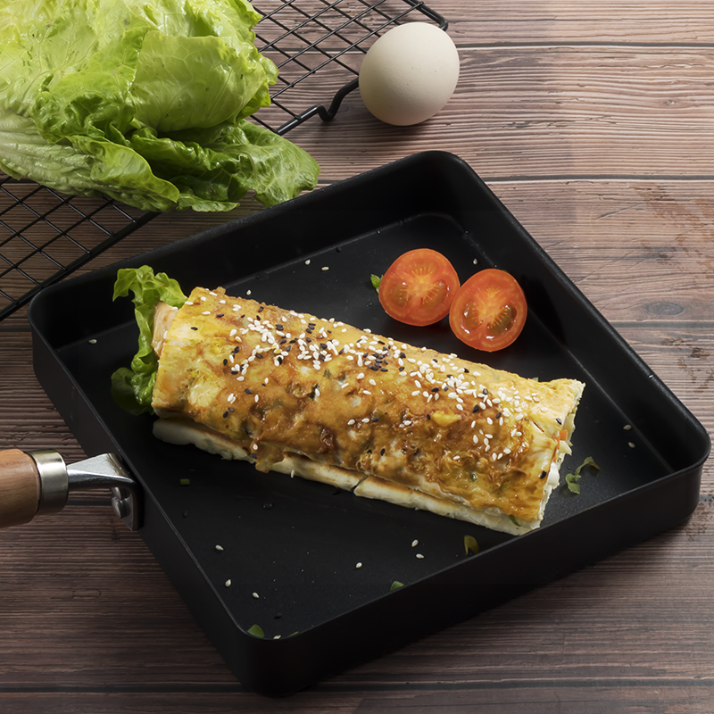 佳馔宝熟铁平底煎锅方形日式玉子烧煎锅家用早餐厚蛋烧煎蛋不粘锅