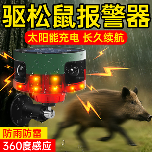 驱松鼠灯太阳能报警器吓野猪驱鸟户外语音声光人体动物感应爆闪灯