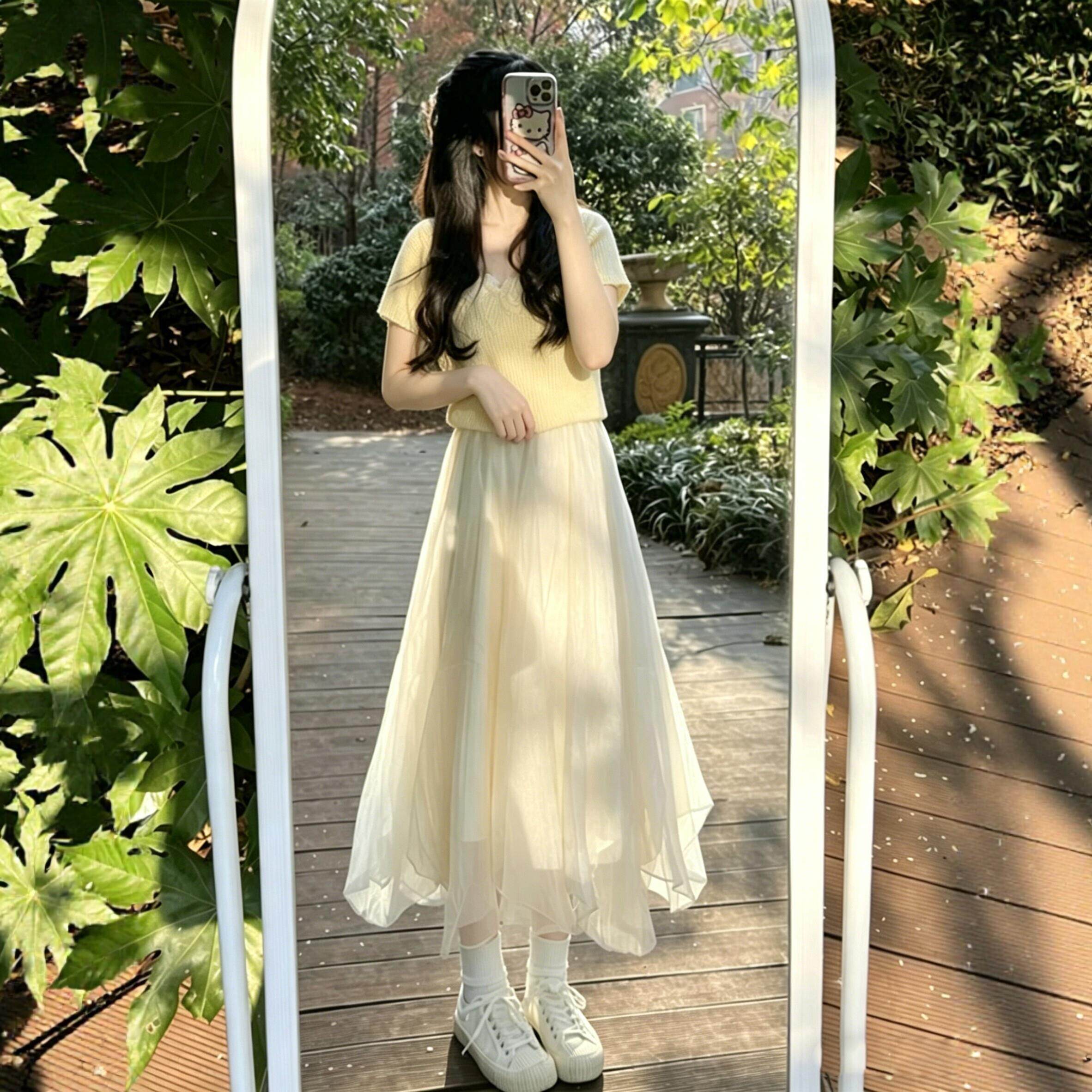 半身裙女夏长款纱裙超仙