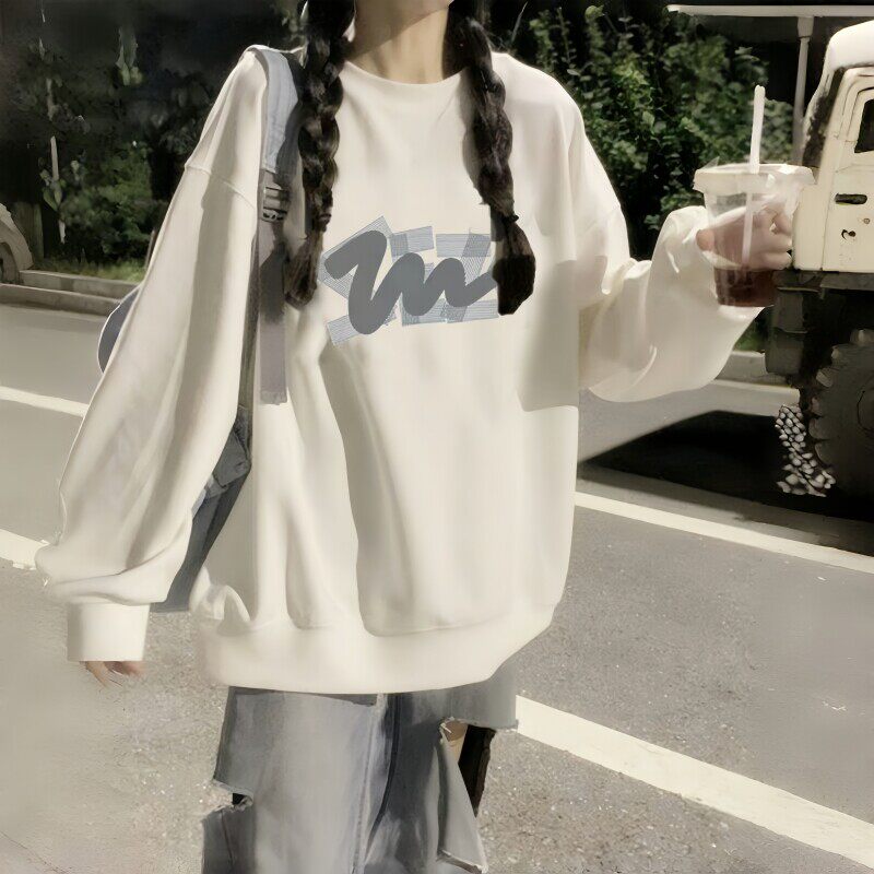 纯棉圆领厚棉T女大童春秋