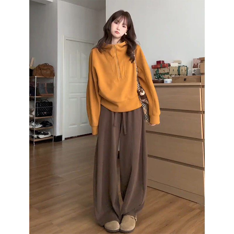 韩风chic卫衣阔腿裤套装
