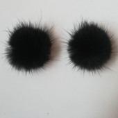 衣服黑色白色真水貂毛毛球别针胸针鞋 6cm凉鞋 扣配件发饰毛球