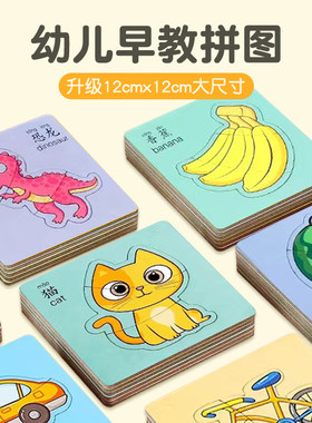 儿童益智拼图0到3岁男孩女孩启蒙入门级双面平图进阶宝宝早教玩具