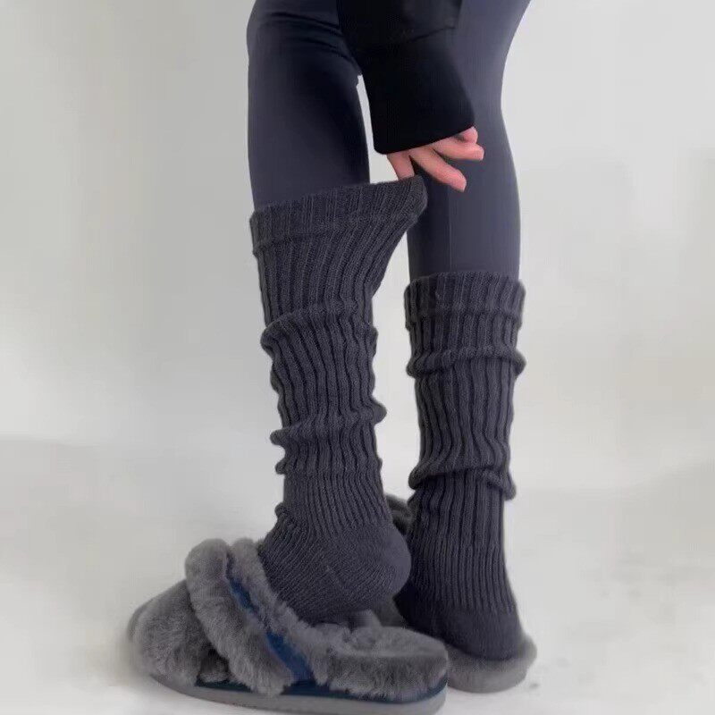 配打底裤袜子女士秋冬季堆堆袜日系腿套纯色简约加厚保暖踩脚袜套