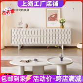 北欧烤漆实木电视柜法式 奶油风客厅视听柜小户型落地地柜茶几组合