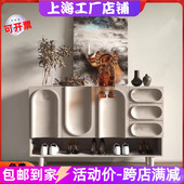柜现代简约烤漆餐边柜储物柜整装 北欧烤漆玄关柜个性 艺术入户门鞋