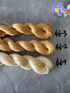 无捻免劈蚕丝线缠花绒花非遗diy专用线46号焦糖色