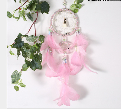 dream catcher印第安捕梦网 手工挂饰 生日礼物2圈优质粉色佳人款