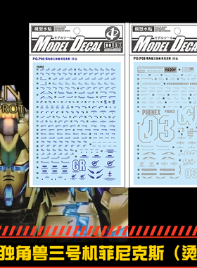 (中环水贴19201+19202) PG 1/60 菲尼克斯专用水贴 烫金版 配万代