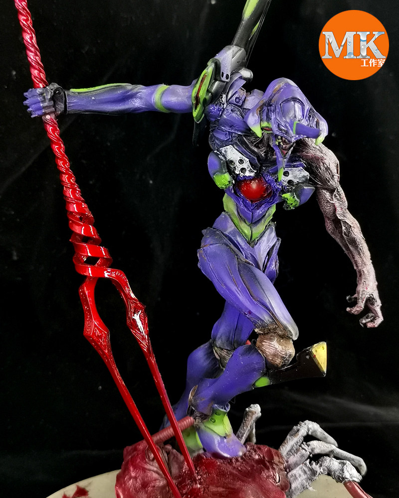 包邮现货  EVA 初号机 朗基努斯之枪 GK 白模 手办模型送实木地台