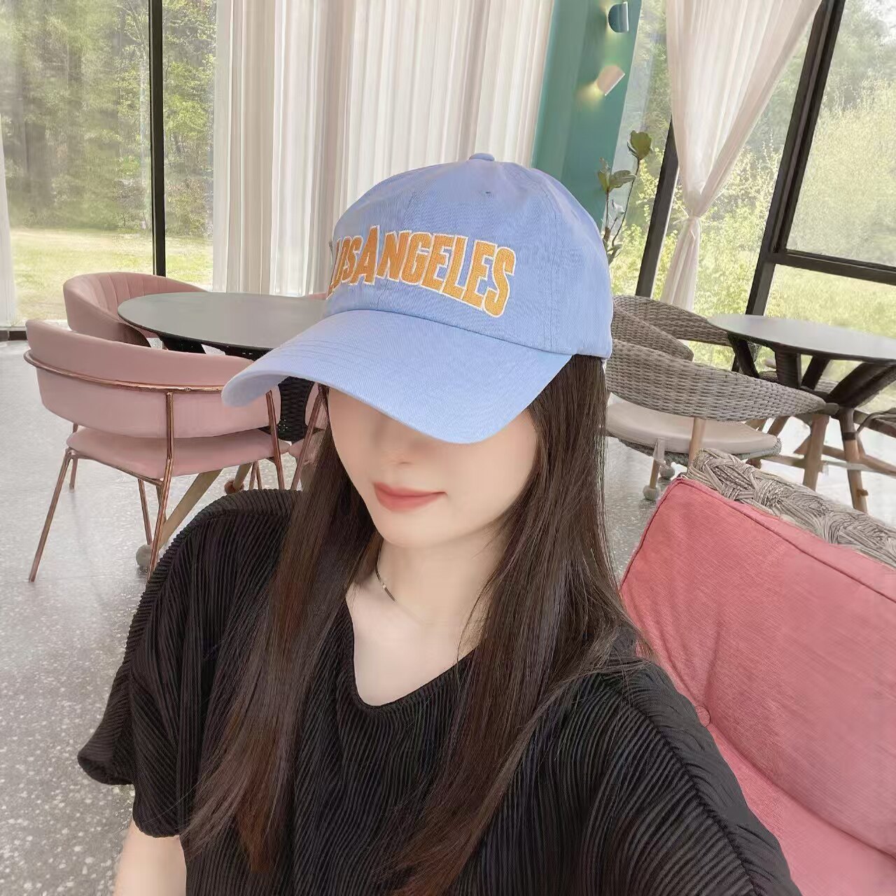 显脸小韩国代购刺绣英文遮阳棒球帽净版春夏季潮流青年防晒鸭舌帽