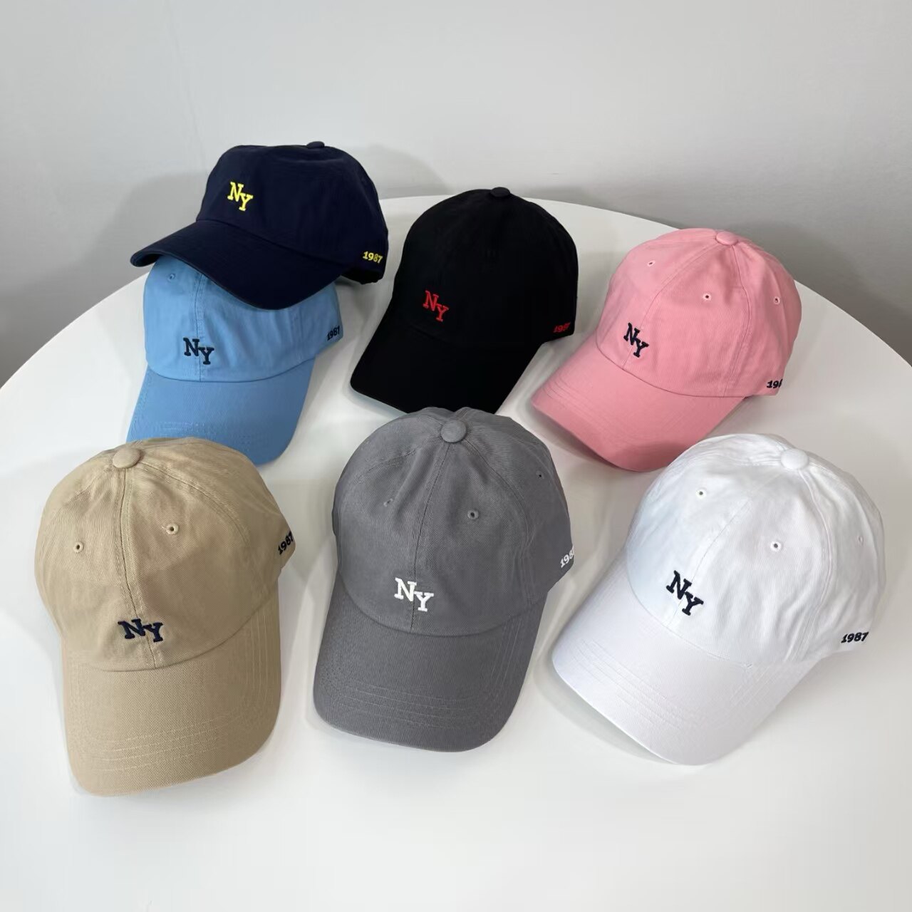 2.28韩版代购纯棉刺绣字母NY棒球帽春夏男女款防晒时尚百搭鸭舌帽