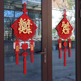 2026马年氛围装饰布置方形双面挂件店铺大门客厅春节新年挂饰成品