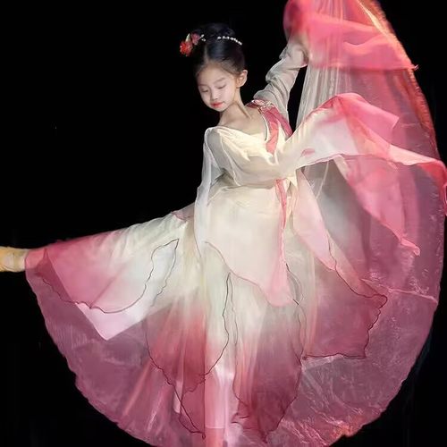 女童飘逸身韵纱衣渐变演出服仙气