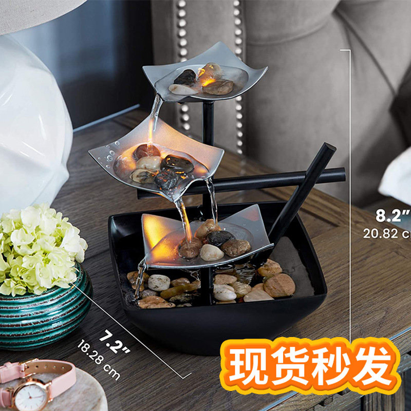 home decor流水摆件桌面喷泉工艺品办公室流水喷泉风水摆件 家居饰品 流水摆件 原图主图