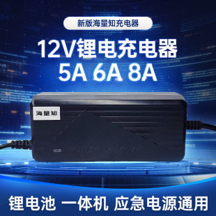 海量知三元 12v大容量锂电池充电器12.6v锂电一体机充电器通用
