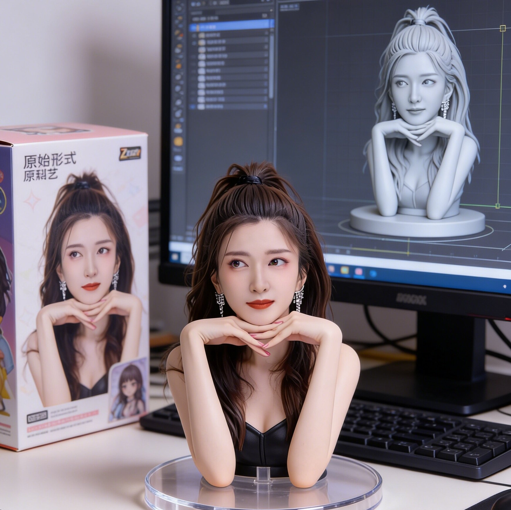照片定制半身像-3D真人手办定制-人像人偶照片打印-树脂全彩打印