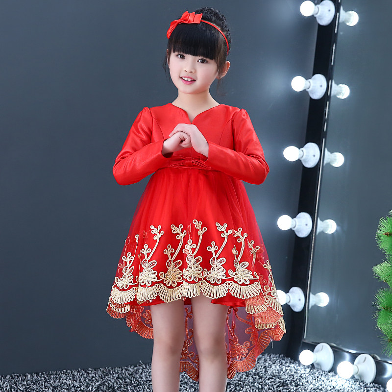 children Princess Dress Tailing girl Tuxedo new year Chinese Red girl Frock Piano Watch costumein the Children/Baby/Family fitted , Skirt(New) , Dress  category - from Buy2taobao.com to provide professional Taobao agent buy service