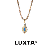 嘻哈男高级感项链镶钻设计感女同款 LUXTA 金色镀金蓝眼小吊坠