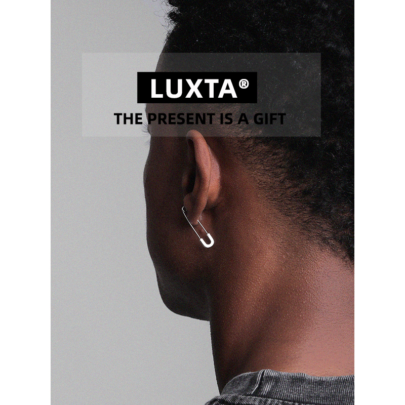 LUXTA纯银回形针耳环嘻哈潮