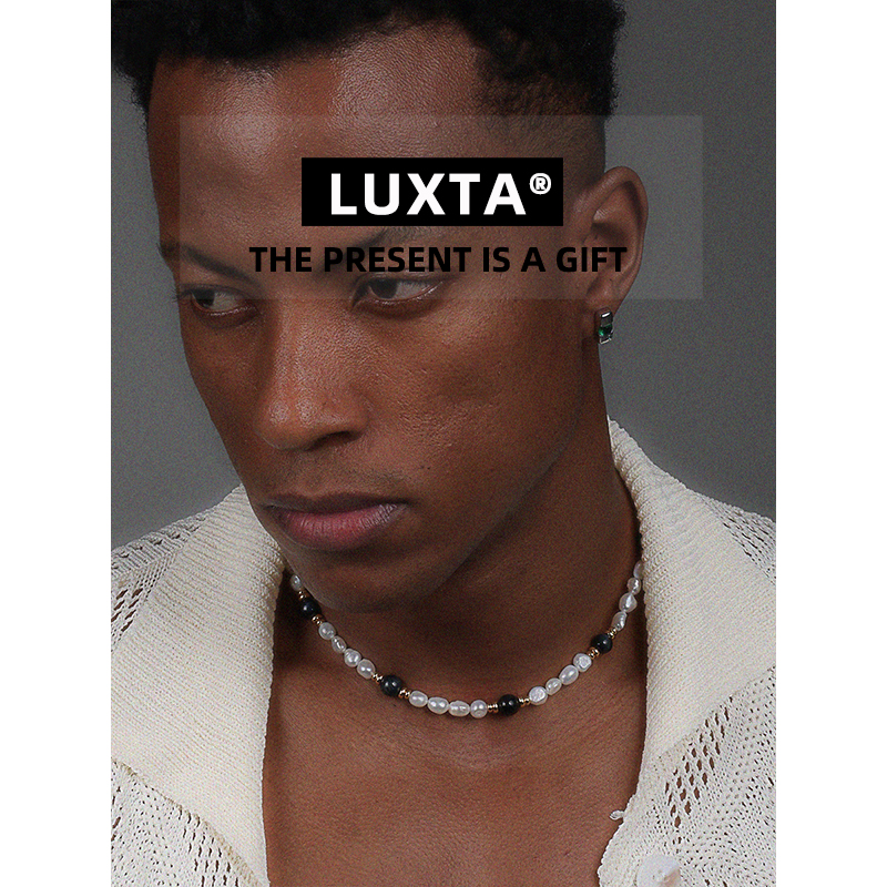 LUXTA原创珍珠虎眼石拼接项链