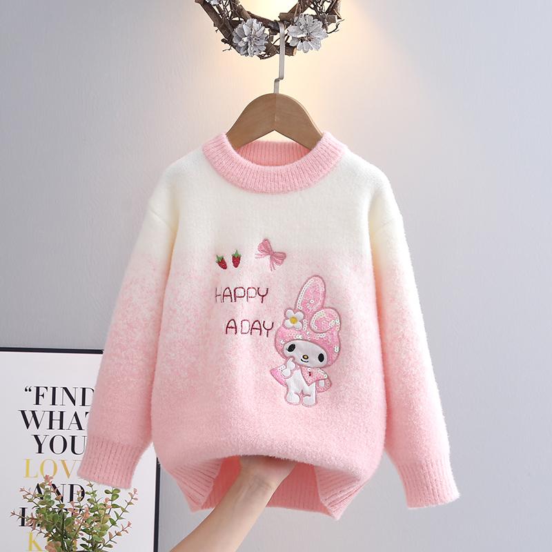 水貂绒针织打底衫美乐蒂卡通毛衣