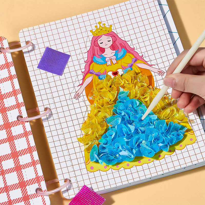 手工diy儿童制作材料钻石画戳戳乐手绘公主搓搓乐粘贴画3女孩玩具