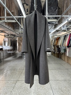 双面羊毛大衣女长款过膝2025年秋冬新款宽松廓形腰带围巾毛呢外套