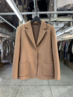 驼色双面羊毛大衣女短款小个子2025年早春季新款修身气质毛呢外套