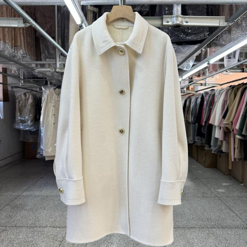 双面羊毛大衣女中长款小个子25年新款单排扣显瘦时尚气质毛呢外套