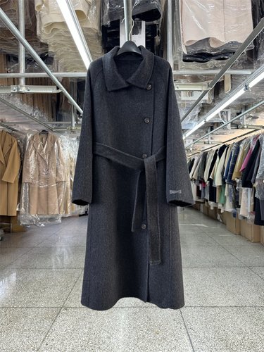 深灰色双面羊毛大衣韩版澳毛