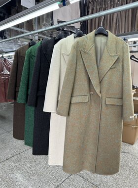 双面羊毛大衣女长款26年秋冬新款时尚西服款显瘦男友风毛呢外套