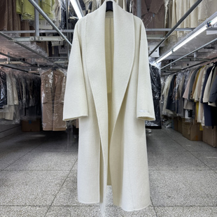 围巾双面羊毛大衣女中长款25年秋冬新款简约宽松廓形气质毛呢外套