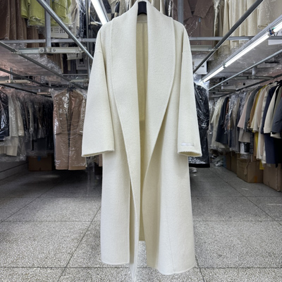 围巾双面羊毛大衣女中长款25年秋冬新款简约宽松廓形气质毛呢外套