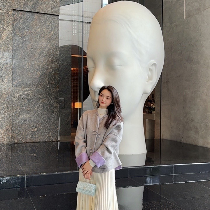 一壹-冬款上新极简短款大衣大衣(含100澳毛)