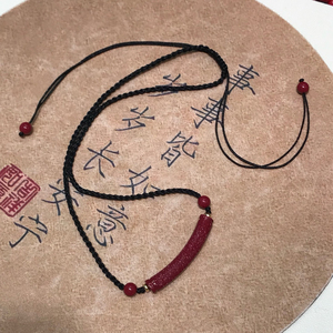 包邮 天然朱砂帝王砂心经弯管锁骨 路路通项链 紫金砂毛衣链饰品