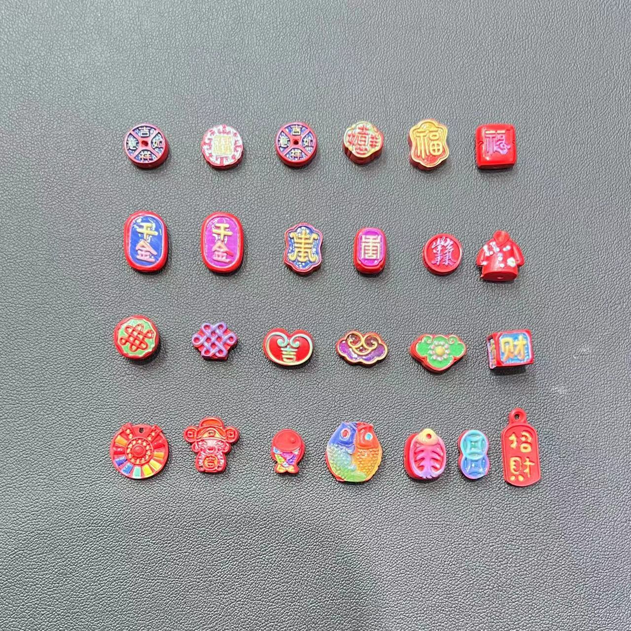 特价朱砂精品红砂彩绘高含量diy手链项链饰品配件新鲜出炉