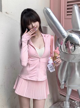 ROUGE DIAMOND Lulu同款Define套指立领修身运动夹克瑜伽外套三色