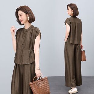 休闲运动服套装女2026夏季新款时尚韩版大码妈妈装宽松显瘦两件套