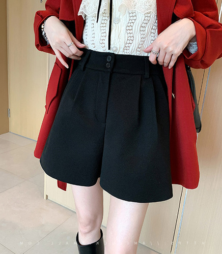 Non real shot Maoni shorts students' high waist in autumn and winter