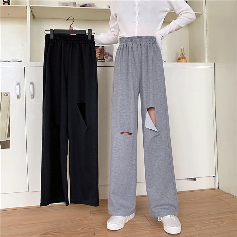 Women's spring thin casual high waist and wide leg floor dragging pants