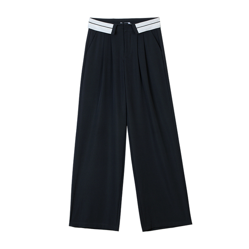 Non real shooting original quality suit pants High Waist Wide Leg Pants drooping feeling floor dragging casual pants