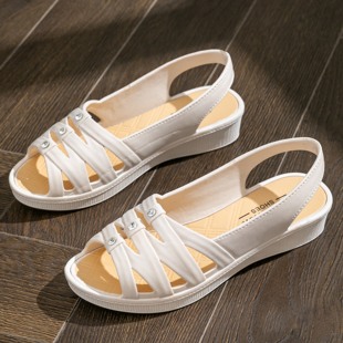 凉鞋 外穿街头拖鞋 女2025新款 软底护士鞋 平底防滑中老年妈妈鞋 夏季