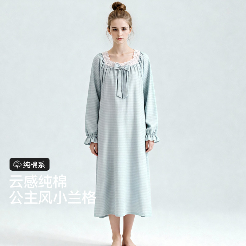 PaulCozy2025新款睡裙睡衣春秋季长袖纯棉公主风秋款家居服少女款