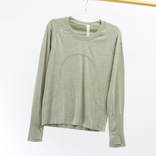 Swiftly轻薄宽松遮肉云感抗菌带套指健身跑步速干长袖上衣罩衫