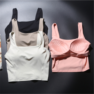 NULS一体式 运动背心女假两件固定罩杯防震健身房训练显瘦跑步文胸