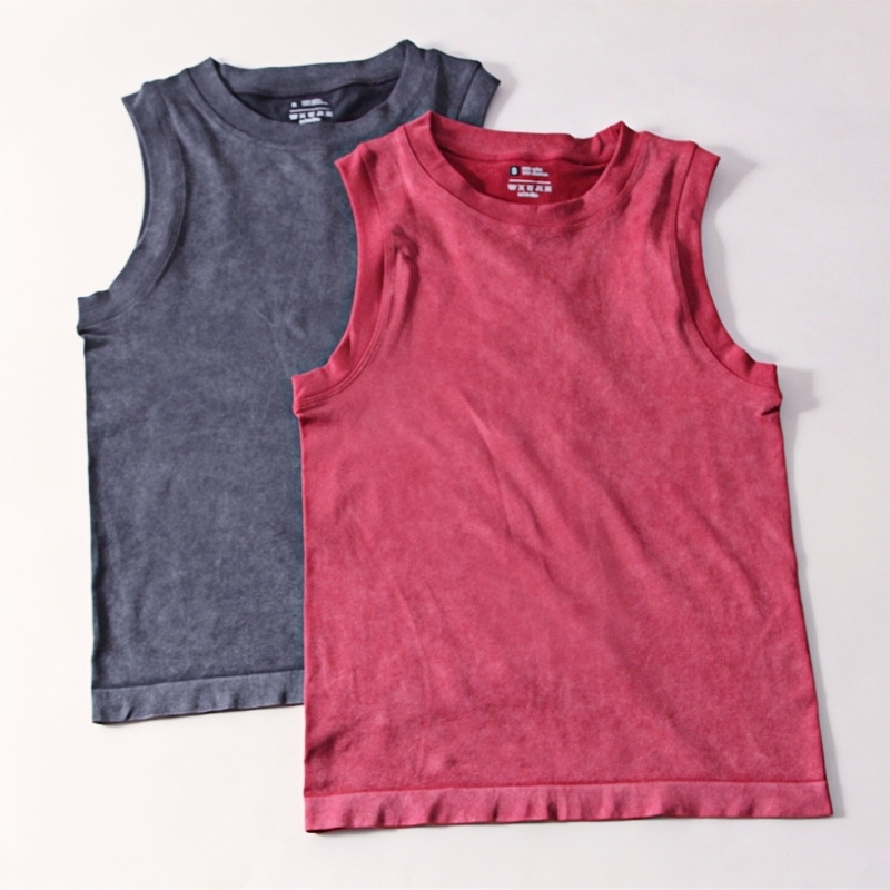 秋冬重工水洗健身背心女紧身吸汗训练舒适健身衣跑步瑜伽运动上衣