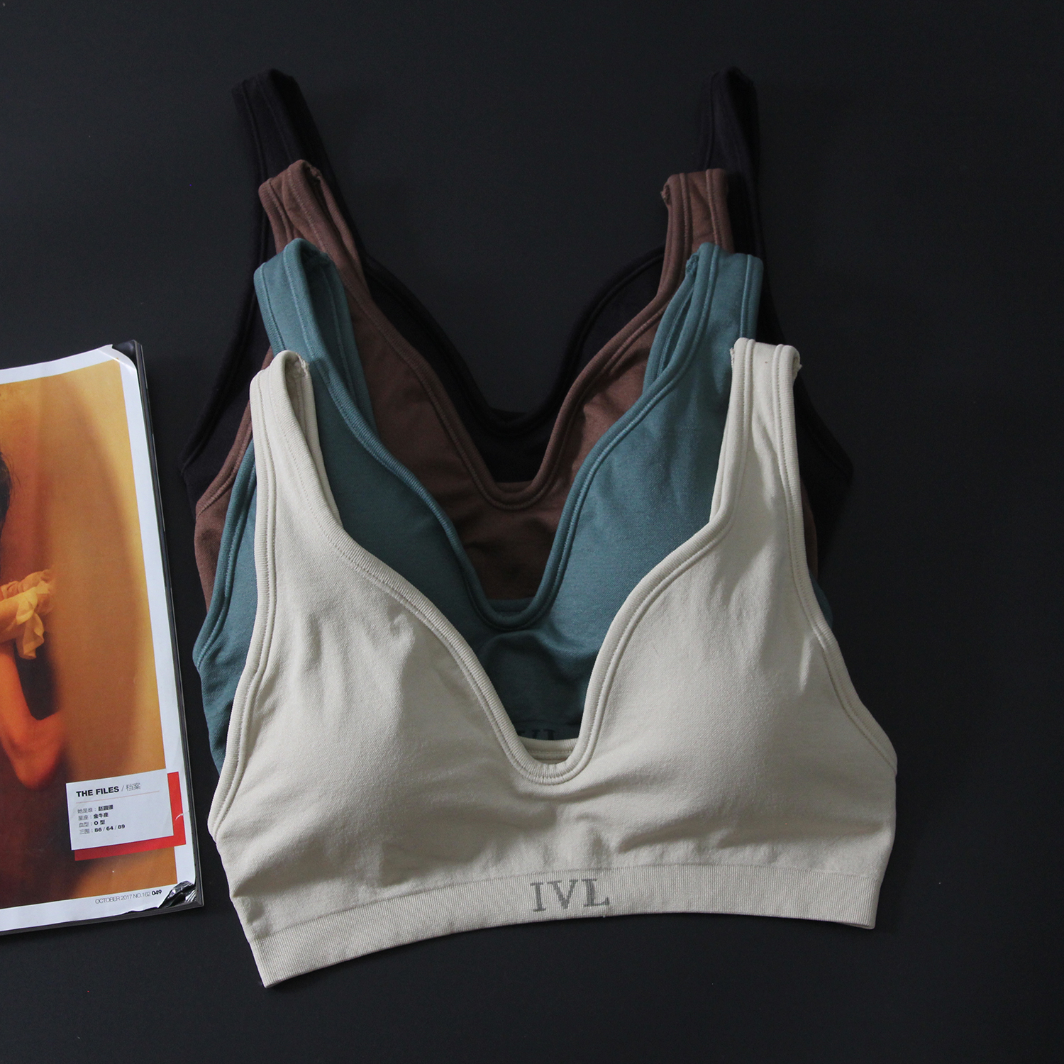 欧美单时尚深V性感文胸无缝弹力加宽肩带U型美背大露背运动内衣