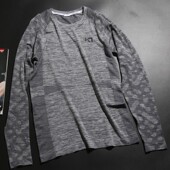 舒适圆领跑步运动上衣 户外t恤透气长袖 欧美单 专业速干健身衣女